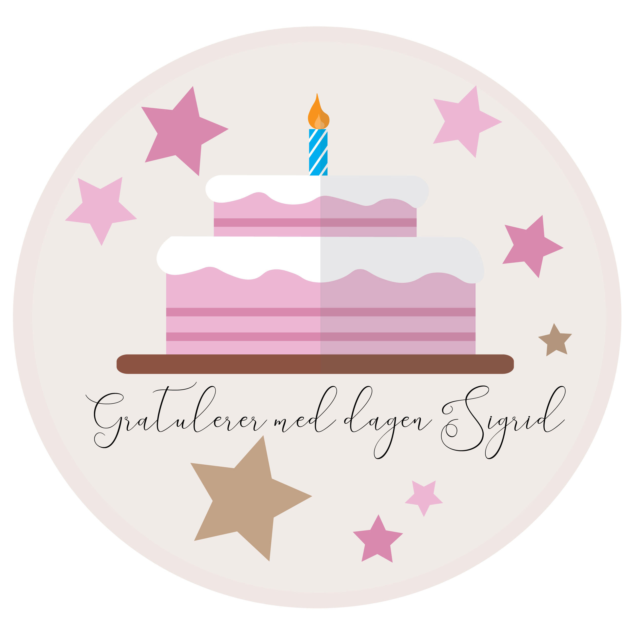 Birthday card illustration of a cake